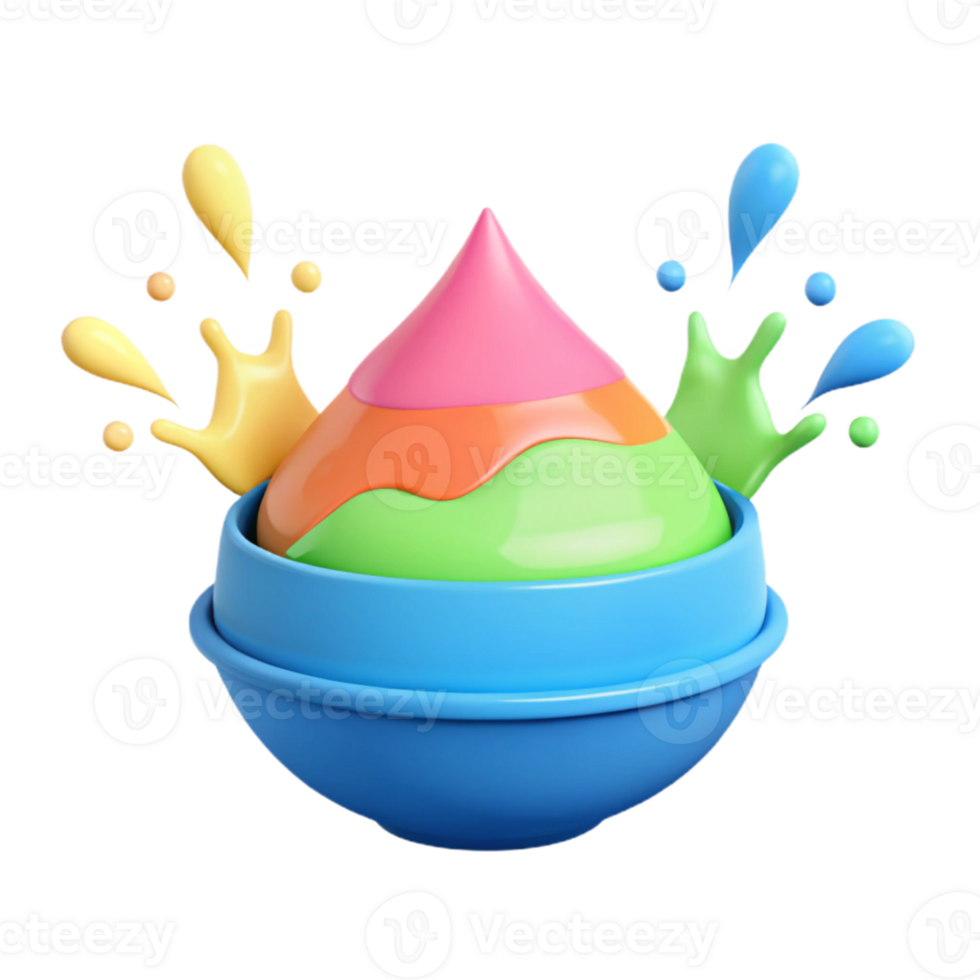 Colorful Paint Splashes in a Bowl png