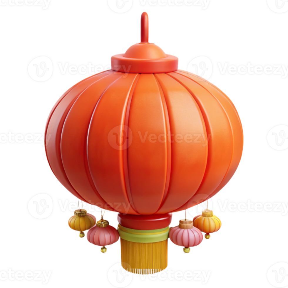 Red Chinese Lantern with Tassels png