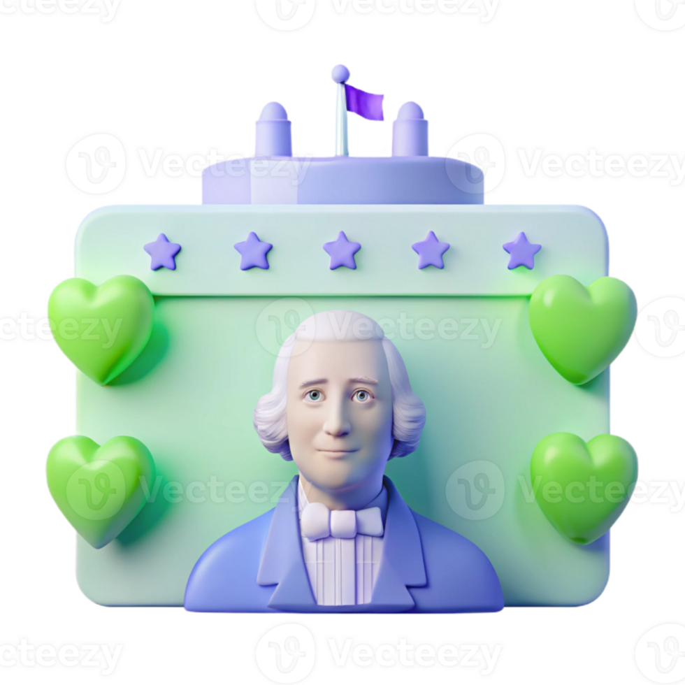 3D Render of a Man With a Bowtie and a Cake png