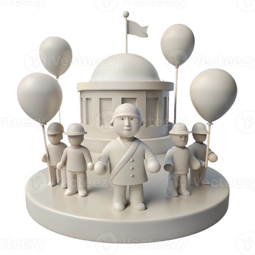 Group of People Standing in Front of a Building with Balloons png