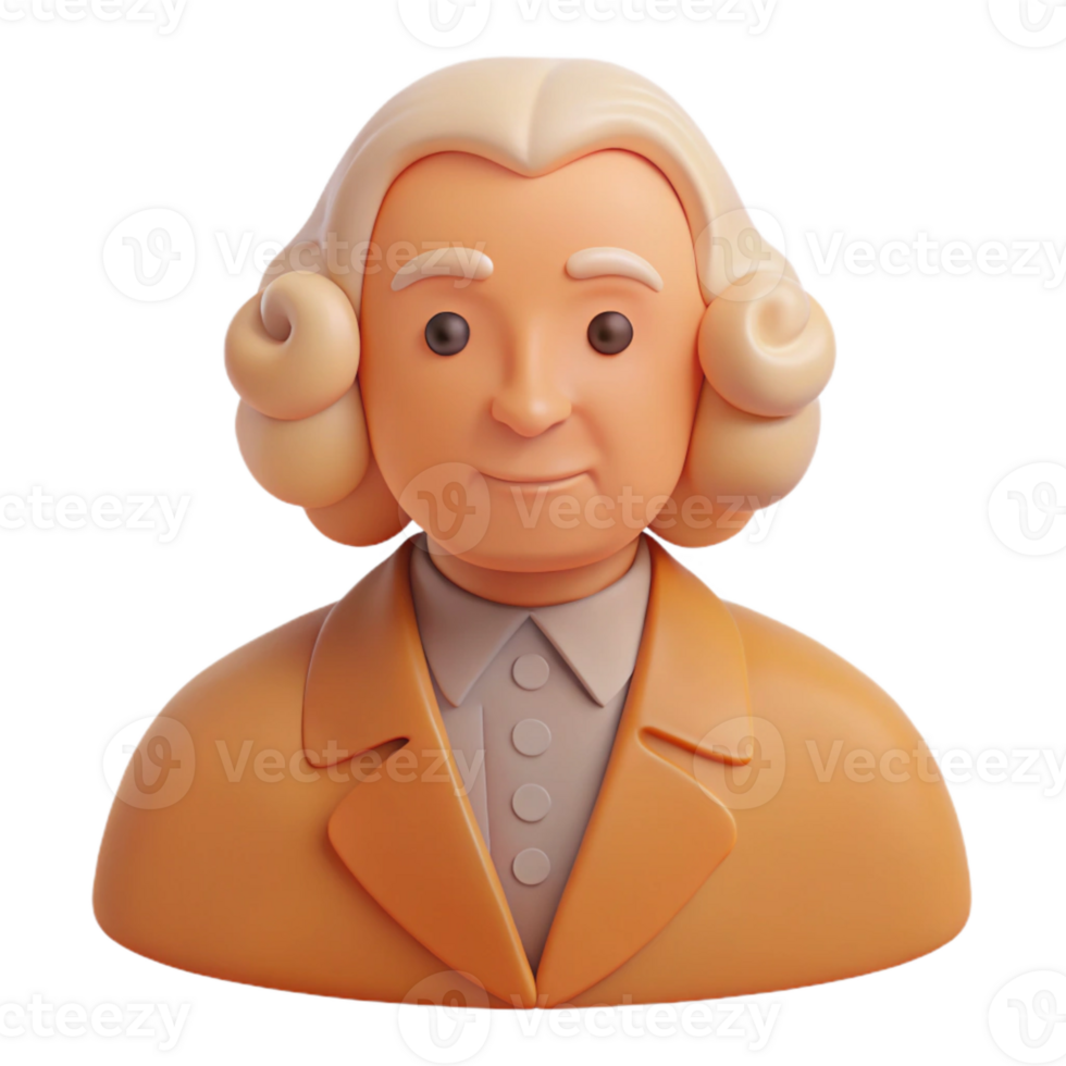 3D Cartoon Illustration of a Person with Blonde Hair and a Brown Jacket png