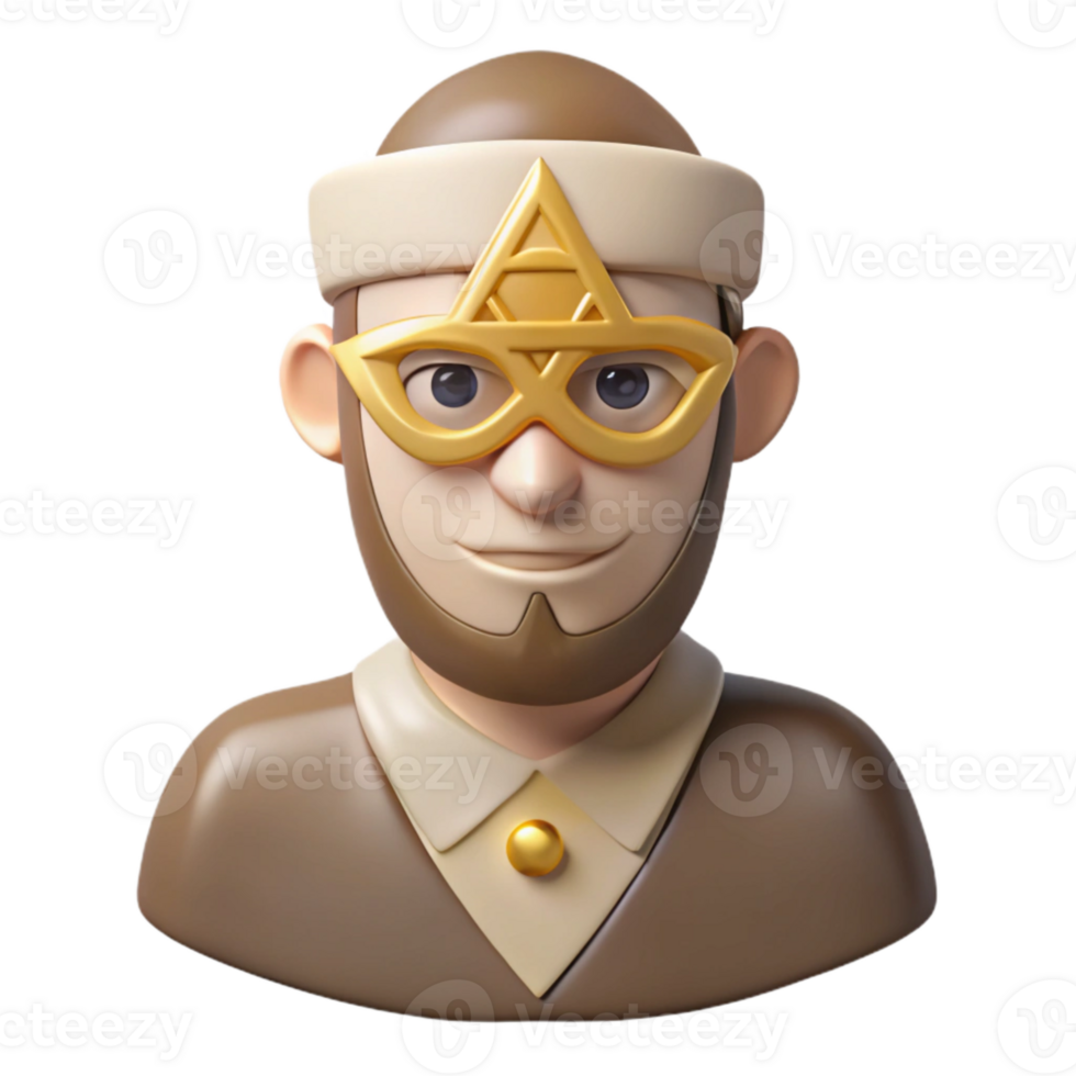 3D Cartoon Character with Mask and Headband png