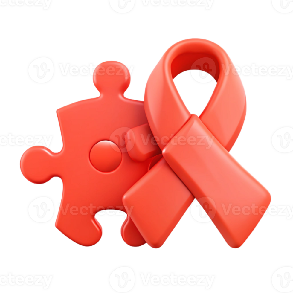 Puzzle Piece and Awareness Ribbon A Symbol of Unity and Support png