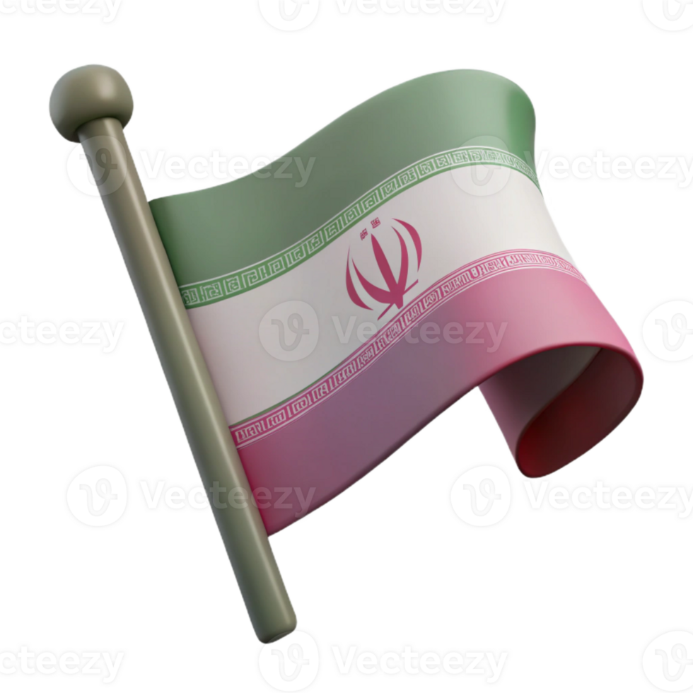 Waving Flag with Green, White, and Red Colors and a Central Emblem png