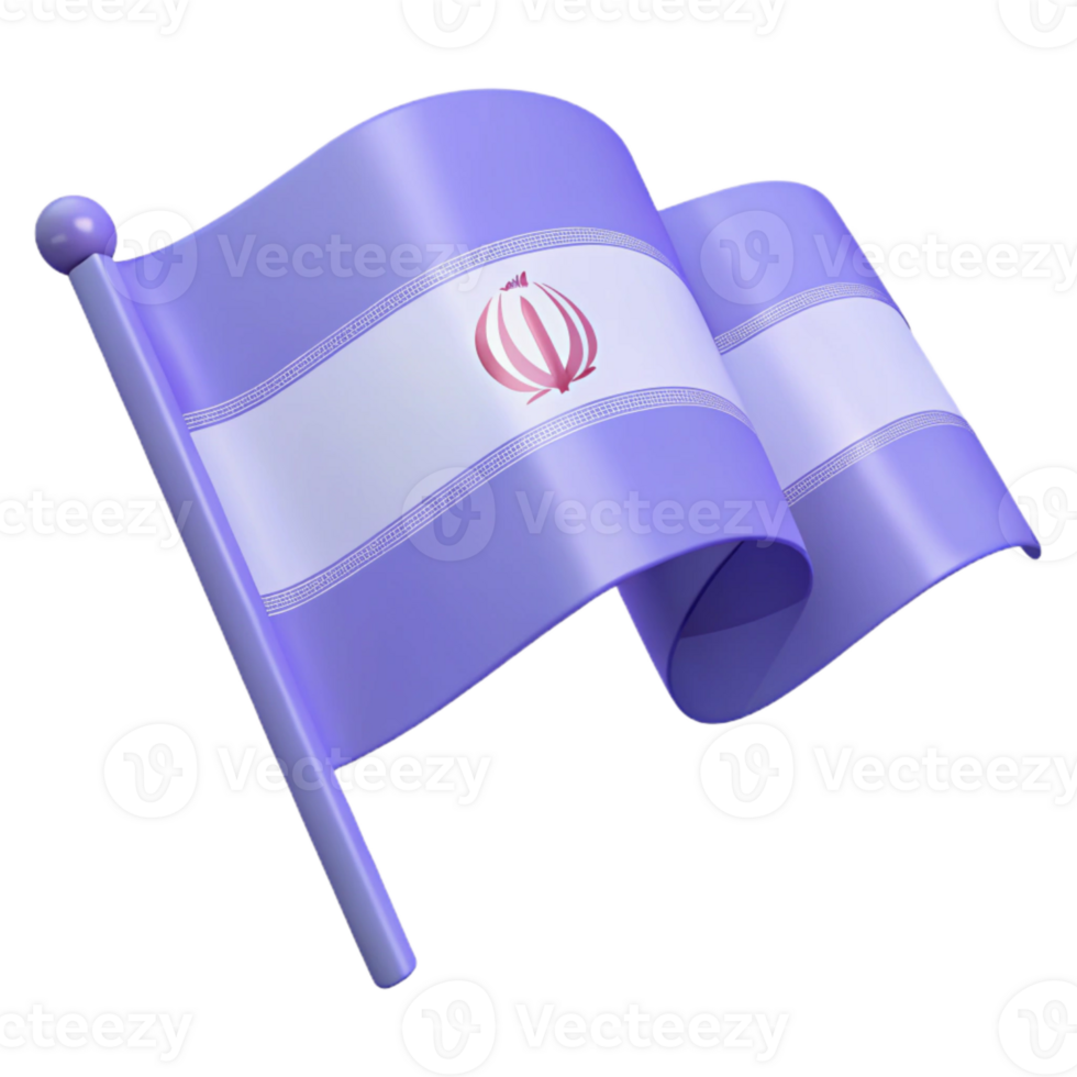 Waving Purple Flag with White Stripes and Emblem png