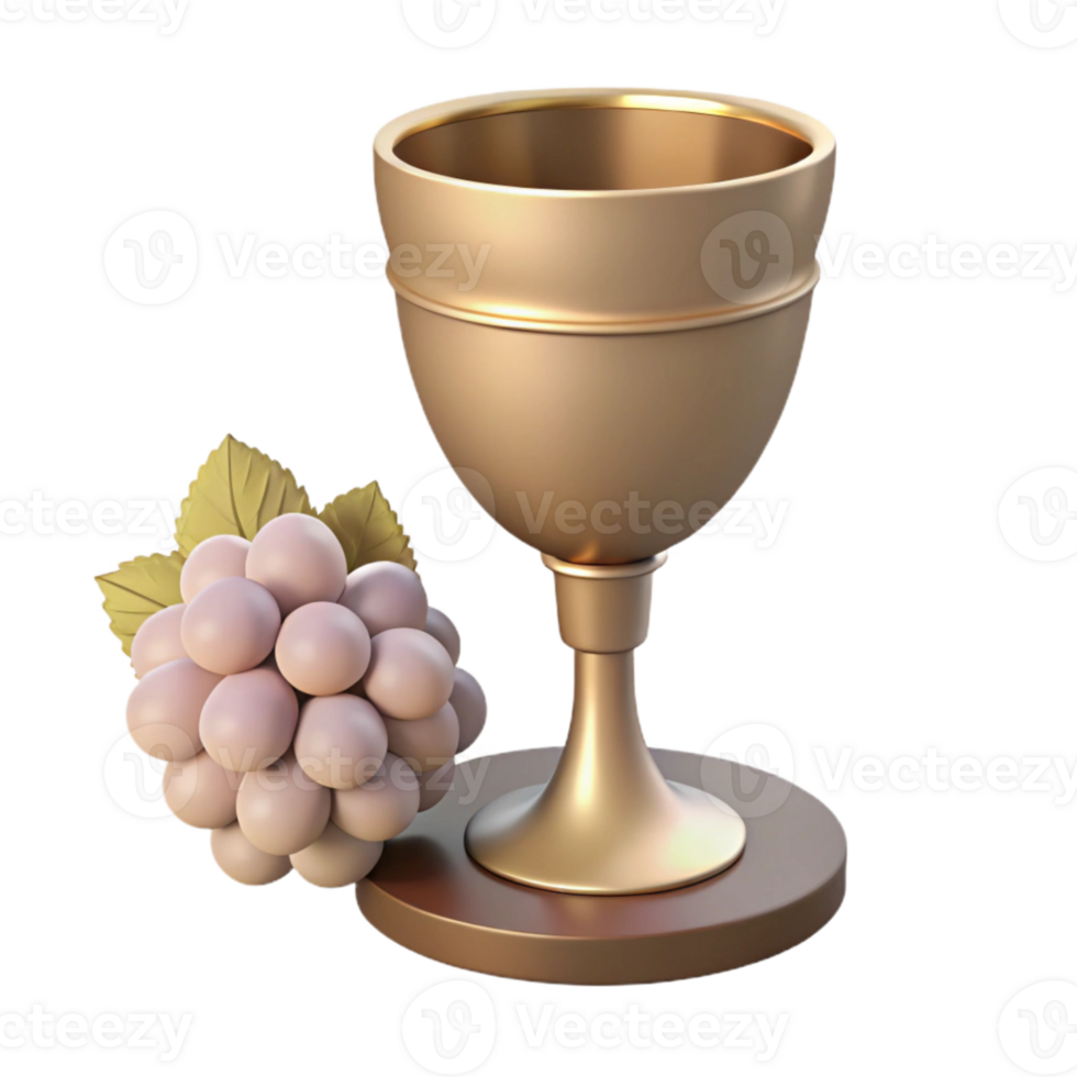 Golden Chalice with Grapes png
