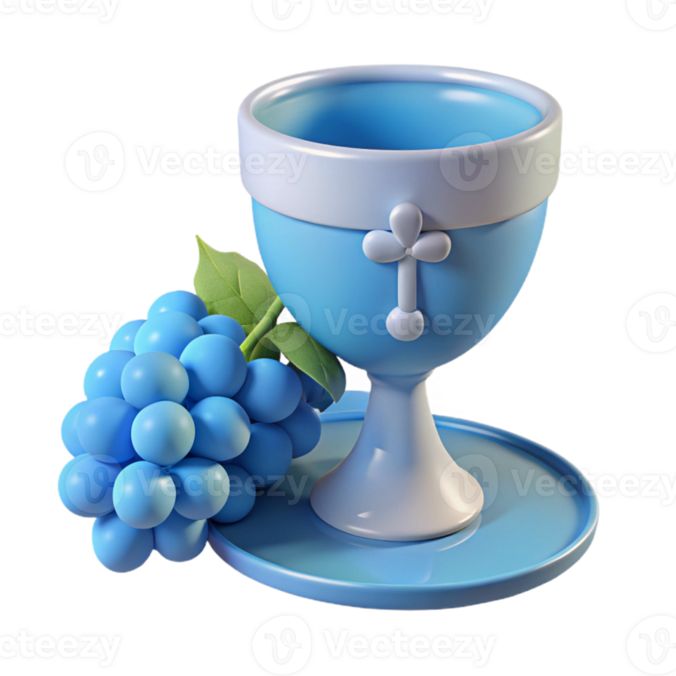 Blue Chalice and Grapes png
