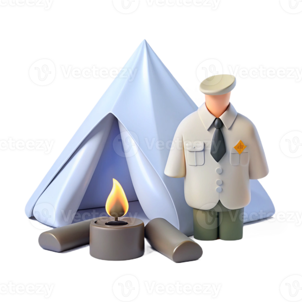 Camping Adventure with a Scout and a Burning Candle png