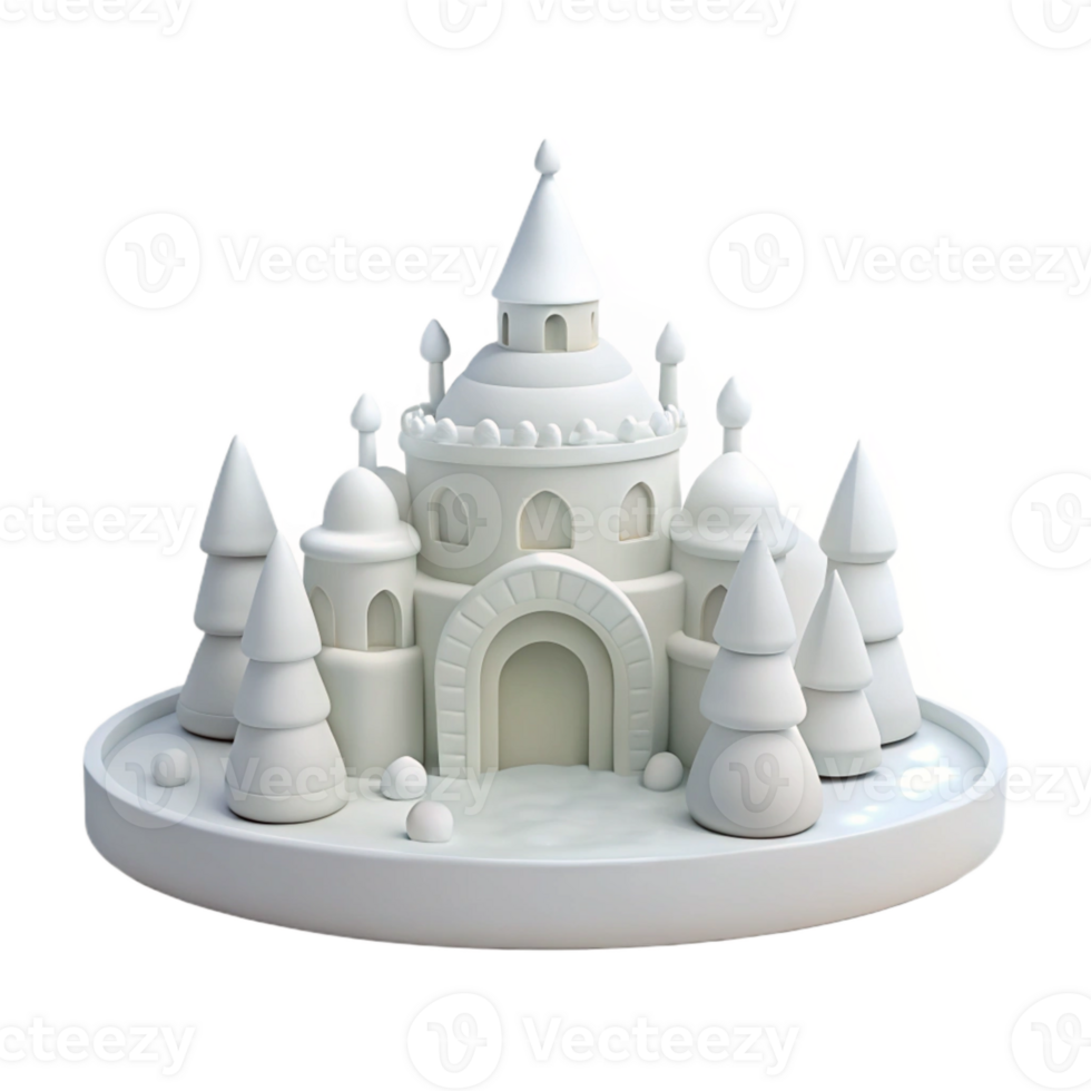 White Castle with Snowy Trees png