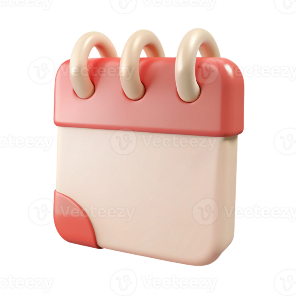 3D Render of a Pink Calendar Icon png