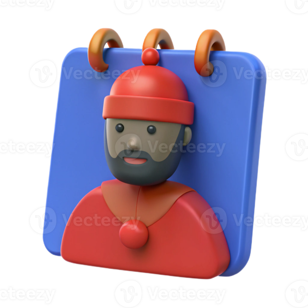 3D Render of a Man in a Red Hat and Jacket png