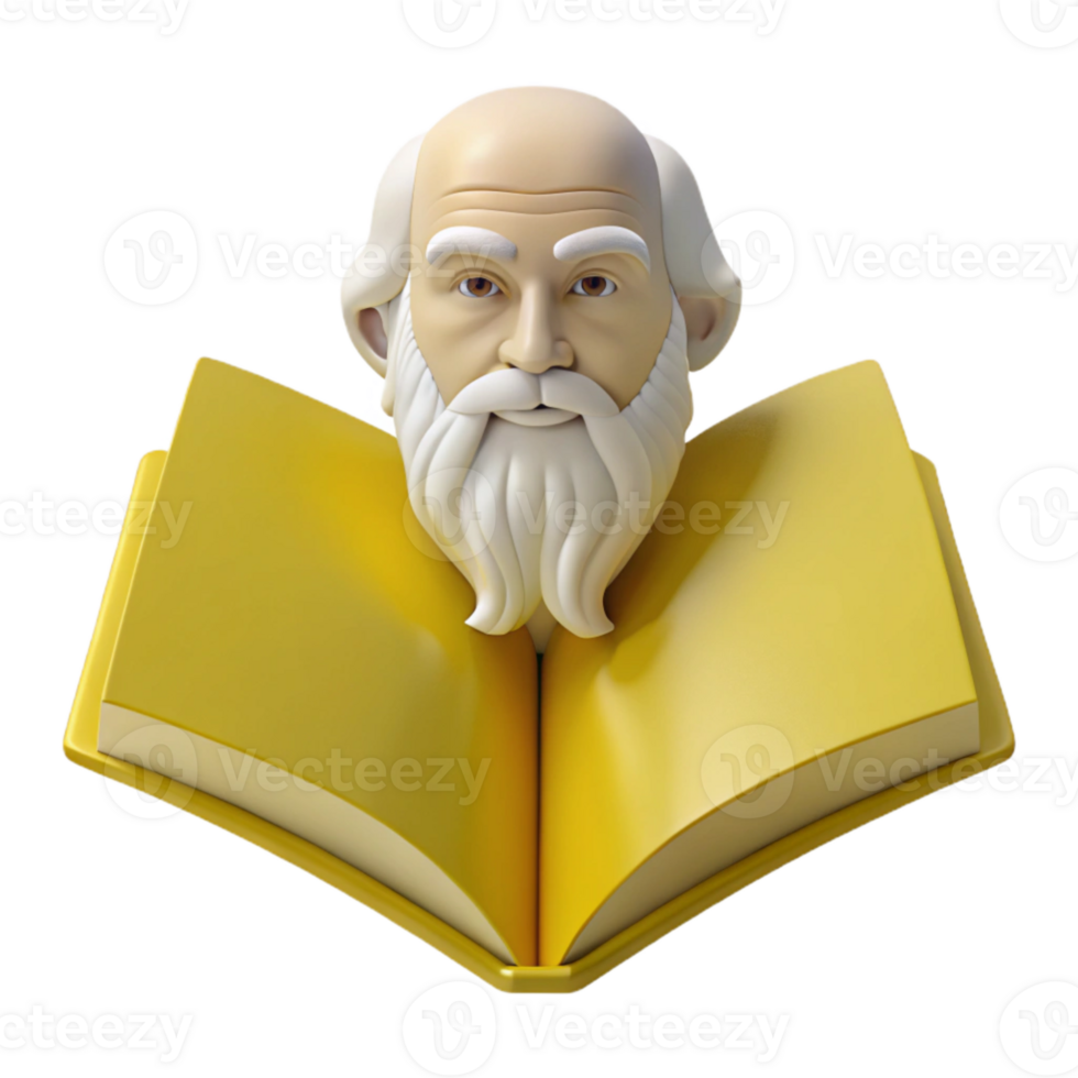 Wise Old Man with a Book png