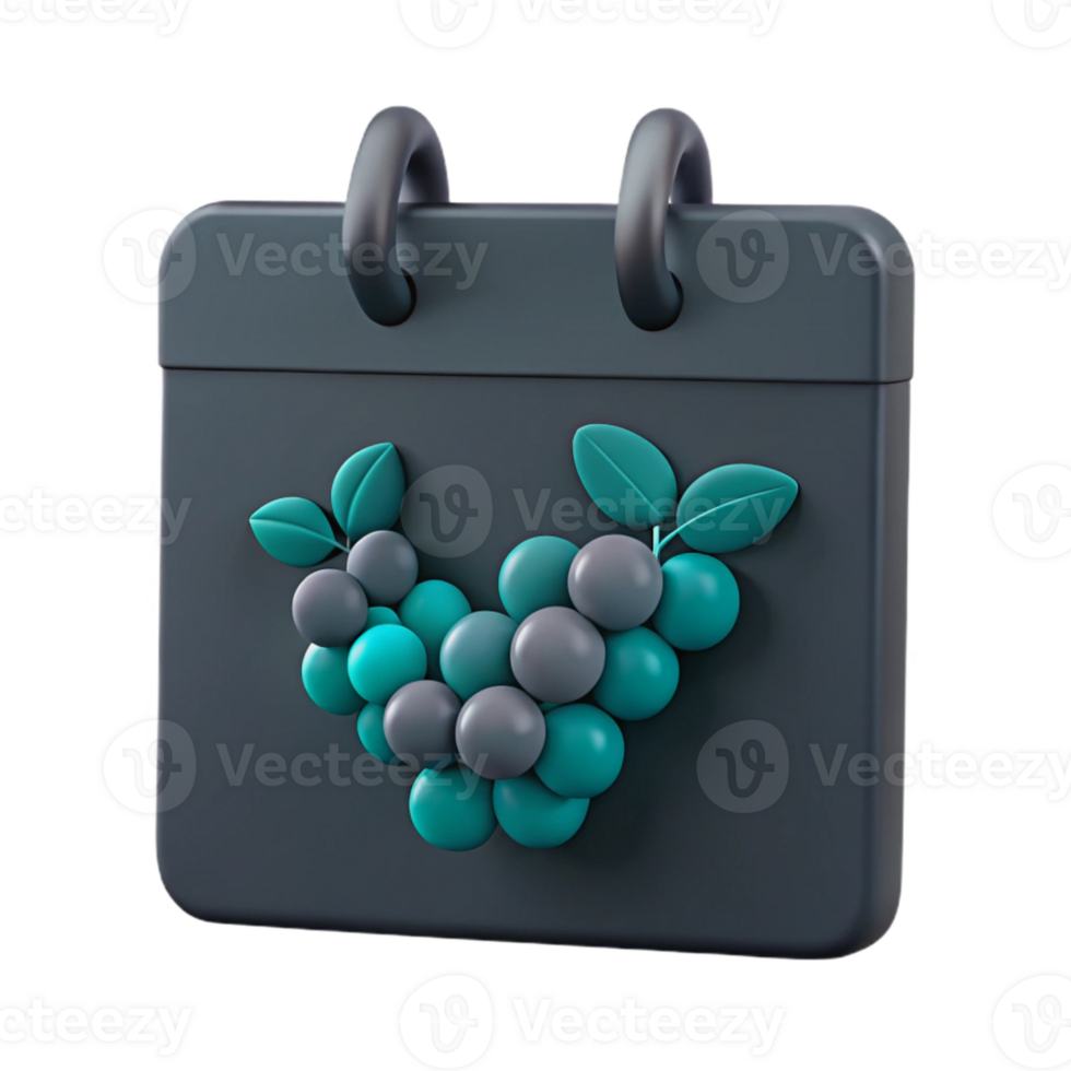 Calendar Icon with Blueberries png