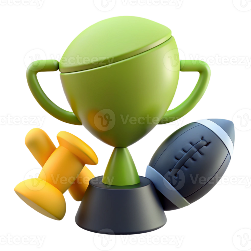 Gold Trophy With Football Pin png
