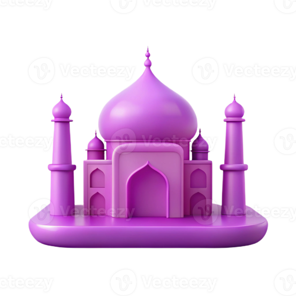 Purple 3D Mosque Illustration png