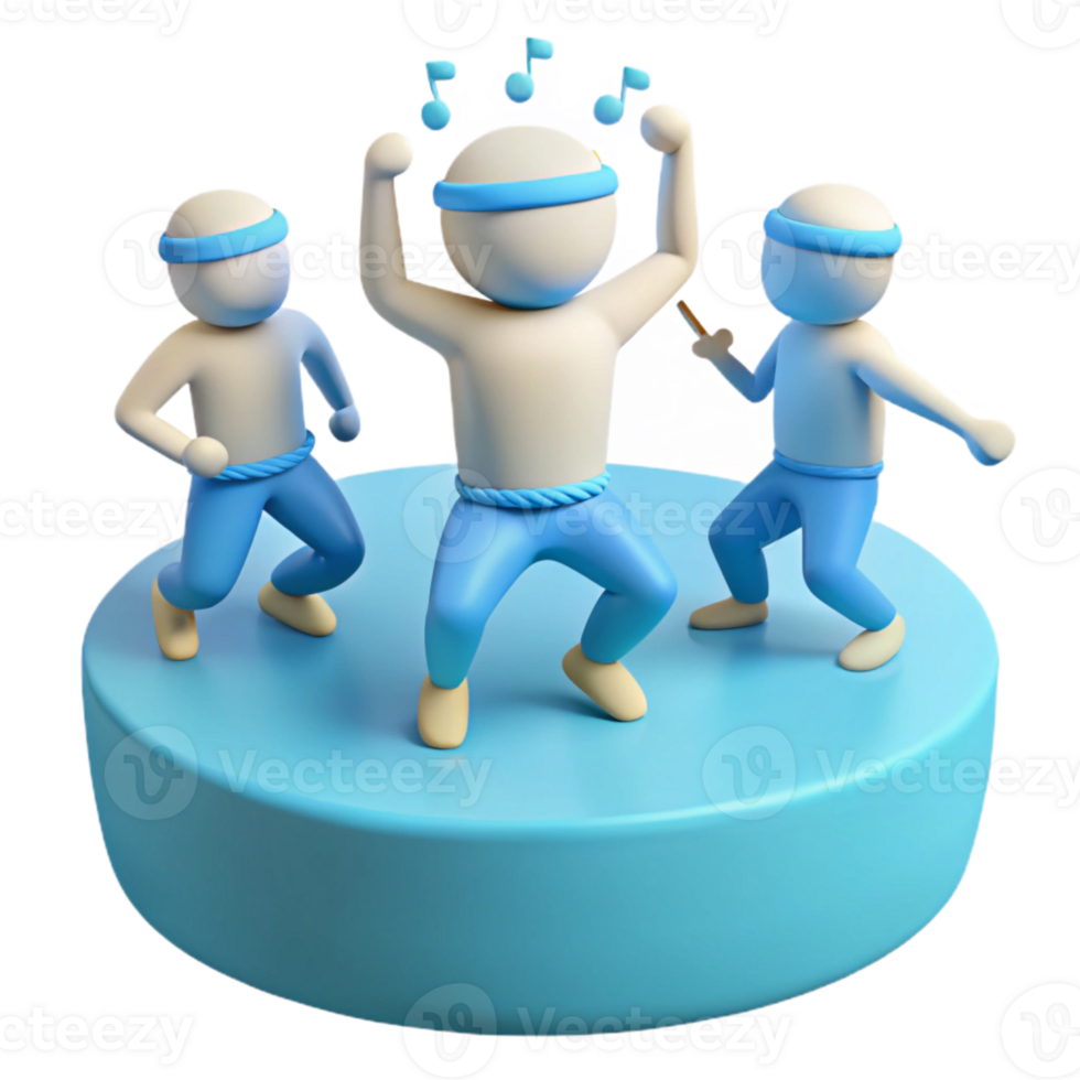 Three Cartoon Characters Dancing Together png