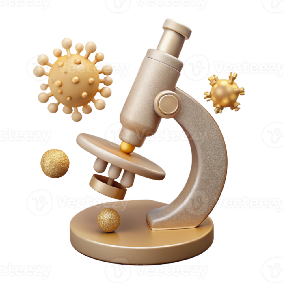 Microscope and Viruses A 3D Rendered Illustration png