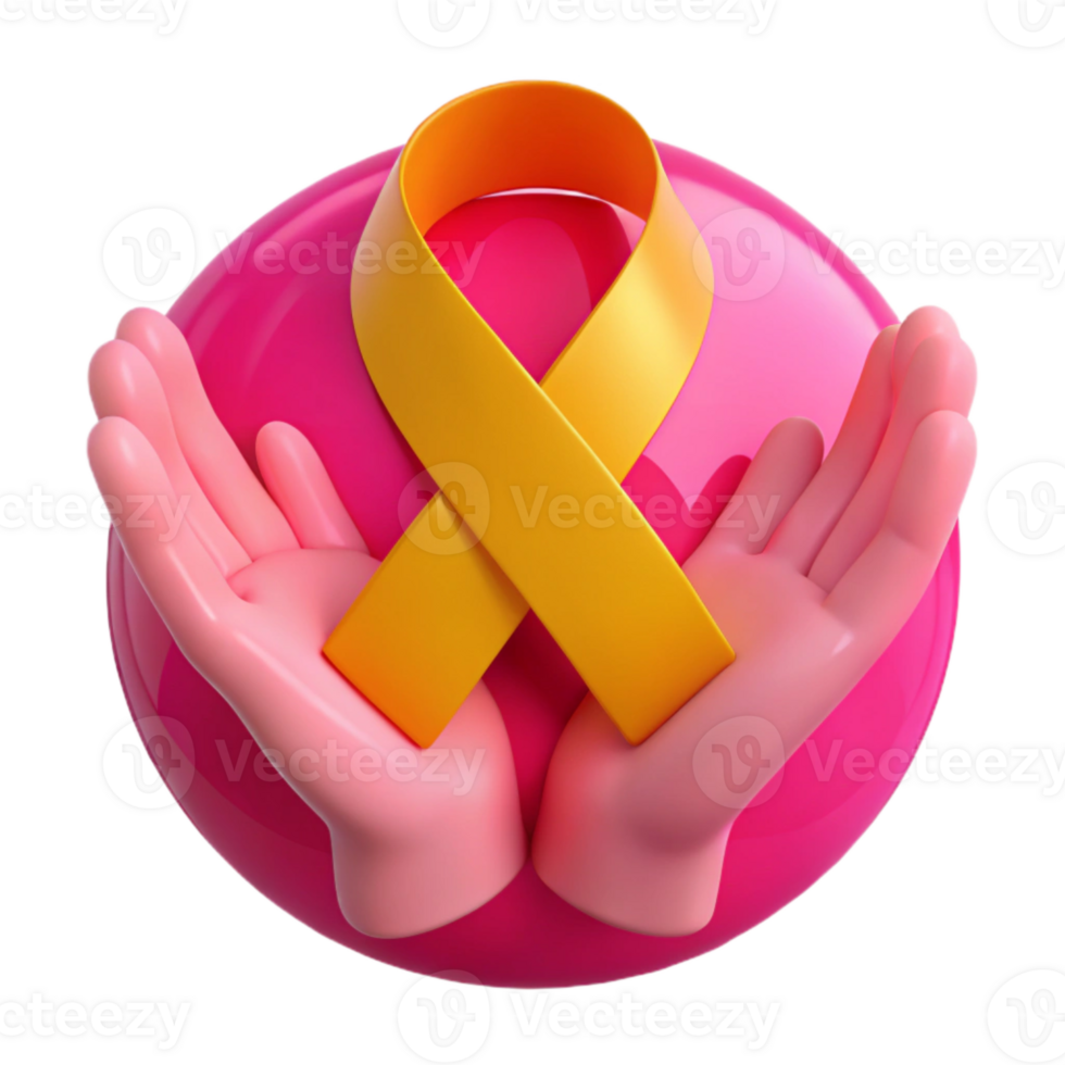 Supporting a Cause Pink and Yellow Ribbon Symbol of Hope png
