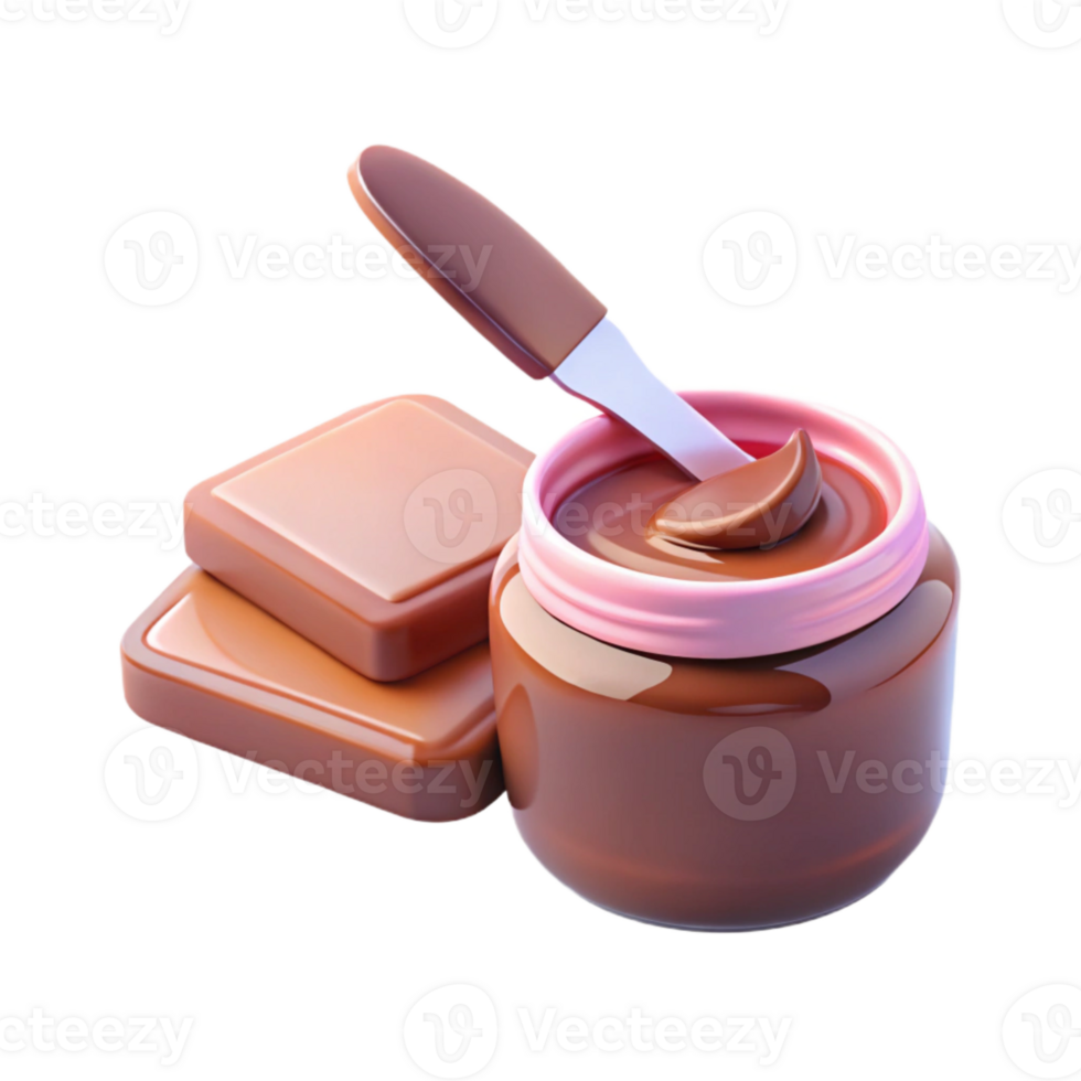 Chocolate Spread in Jar with Spoon and Chocolate Bars png