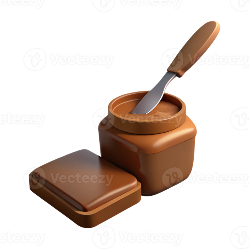 Chocolate Spread in a Jar with a Knife png