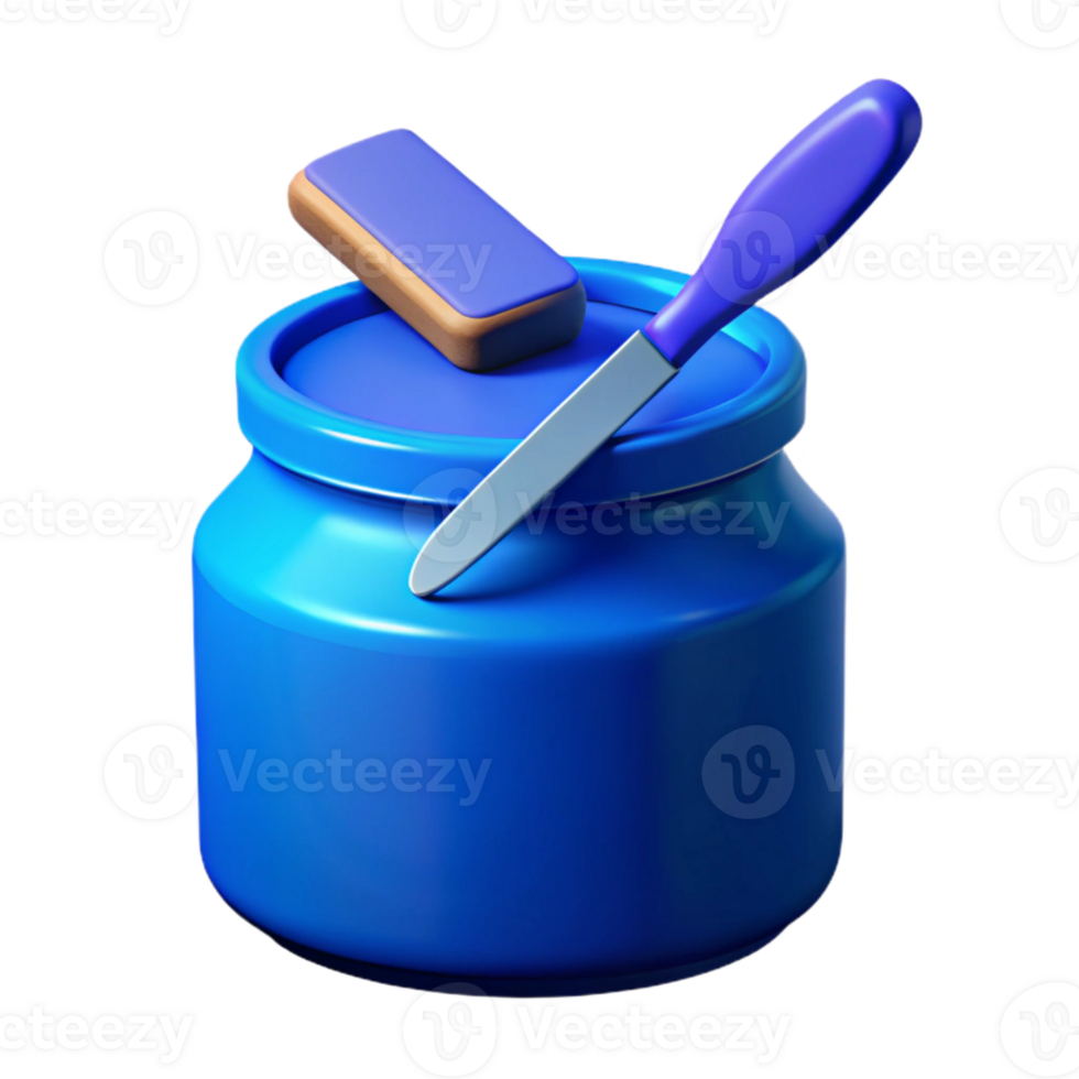 Blue Jar with Knife and Rectangular Object png