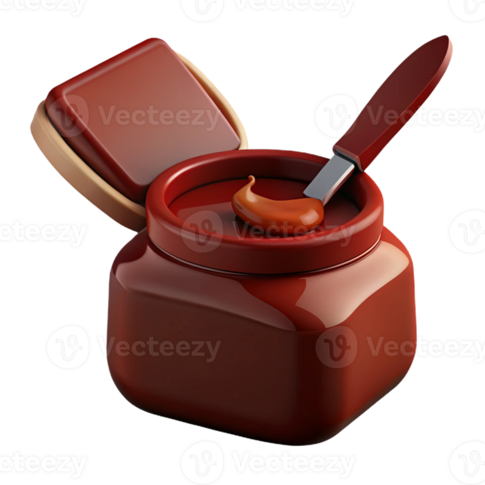 Chocolate Spread in a Jar with a Spatula png