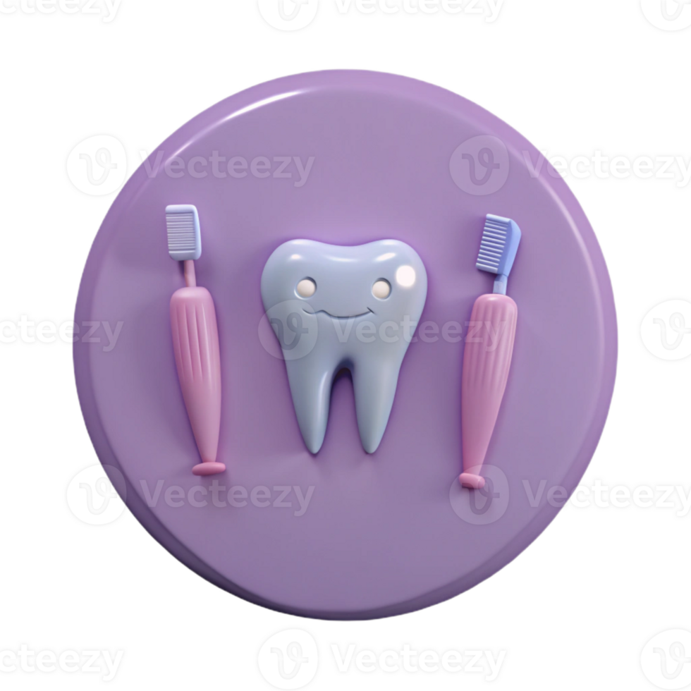 Smiling Tooth with Toothbrush png