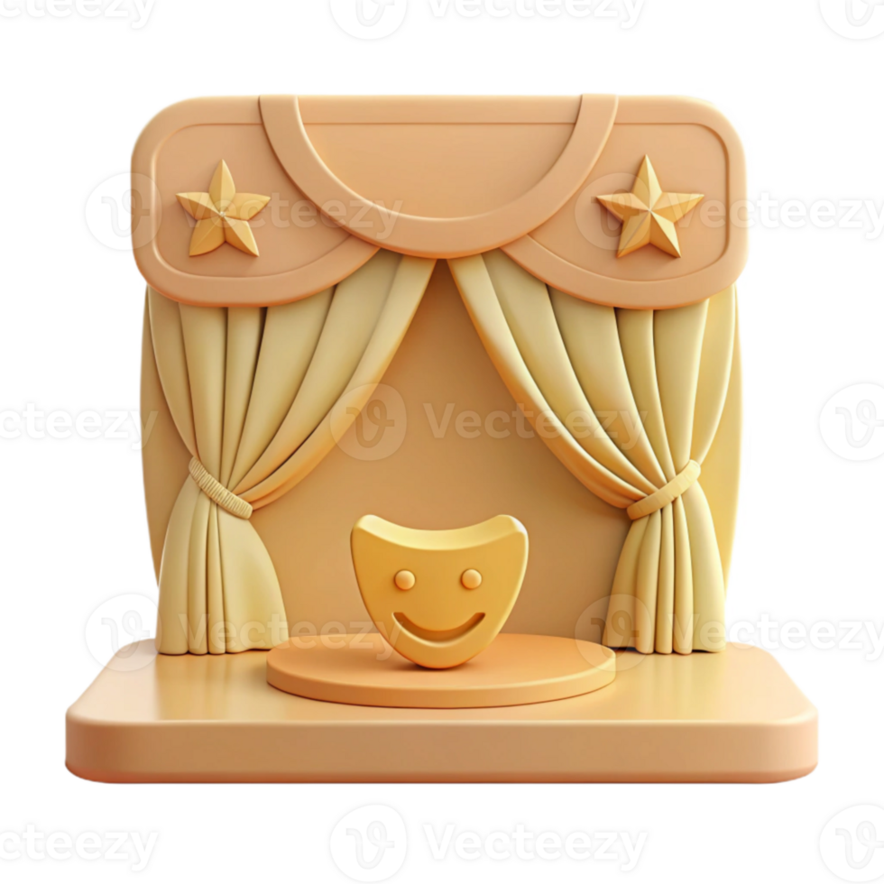 3D Stage with Play Mask png