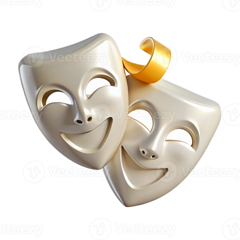 Two Smiling Masks of Comedy and Tragedy png