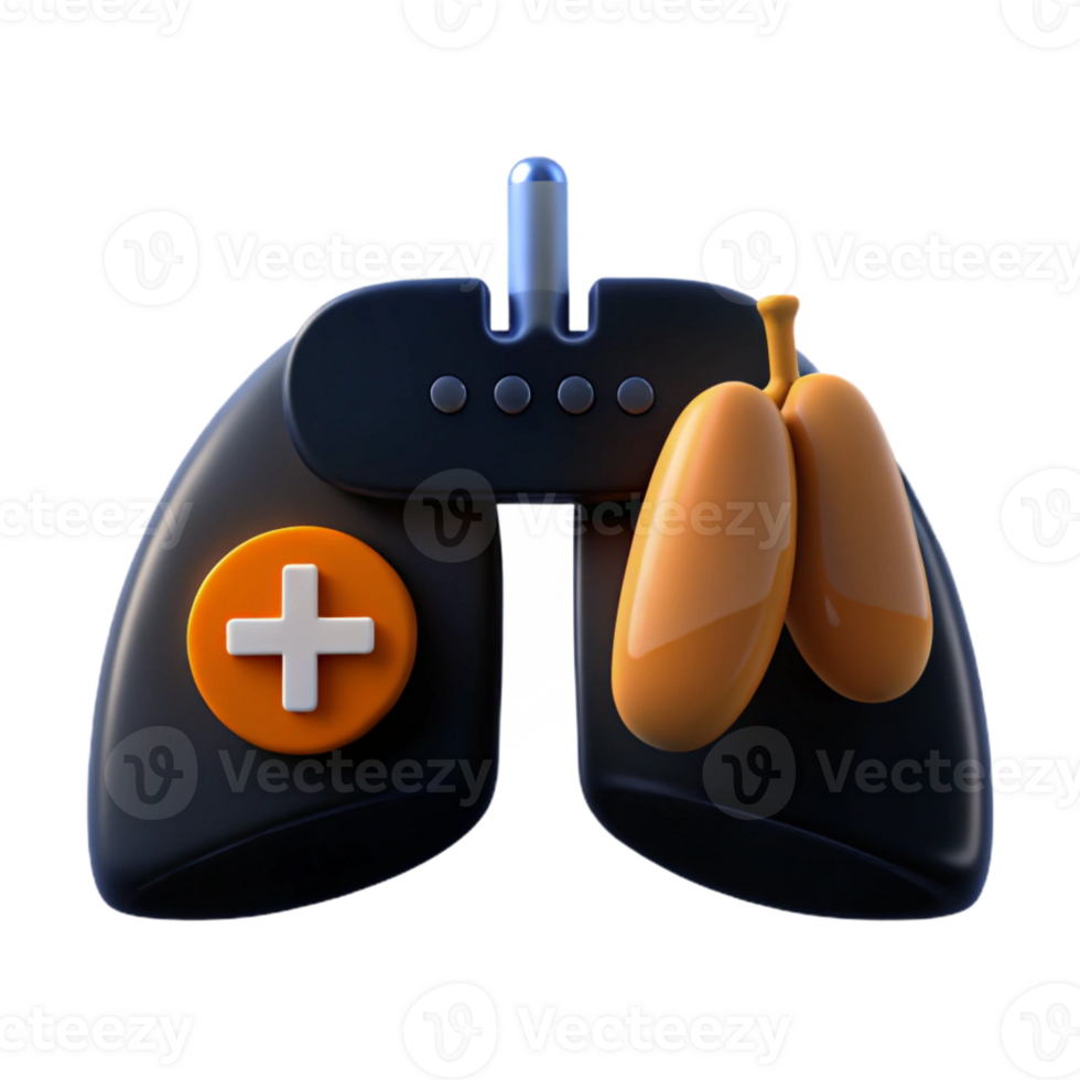 Healthy Lungs A 3D Game Controller Illustration png