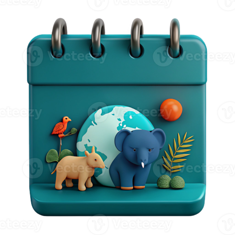 Calendar Illustration of Animal Conservation png