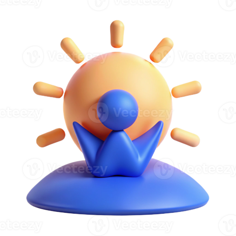 3D Illustration of a Person Embracing the Sun png