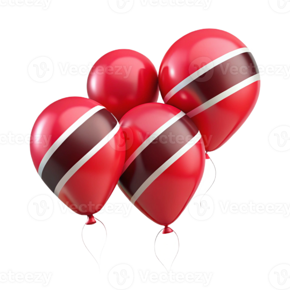 Red Balloons with Diagonal Stripes png