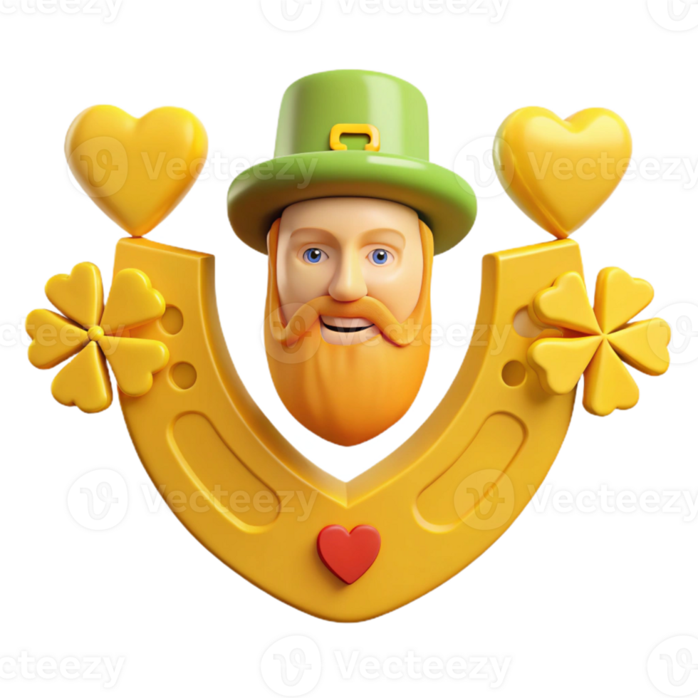 Lucky Charm with Horseshoe, Clover, and Heart png