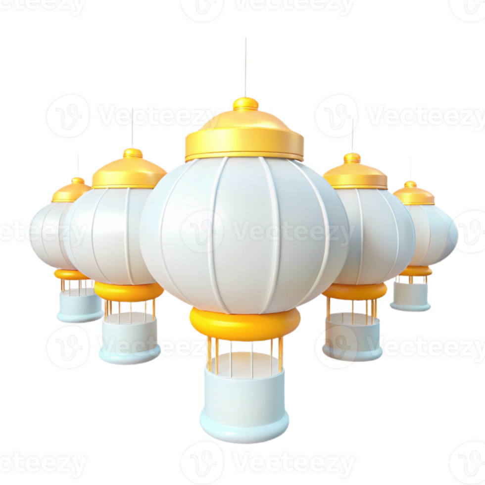 White and Gold Hot Air Balloons png