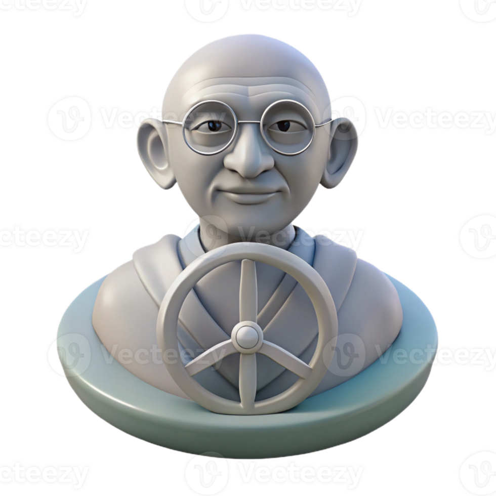 3D Render of a Person with a Steering Wheel png