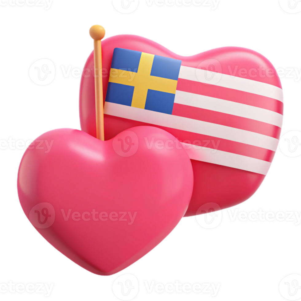 Heart with Flag on Stick png