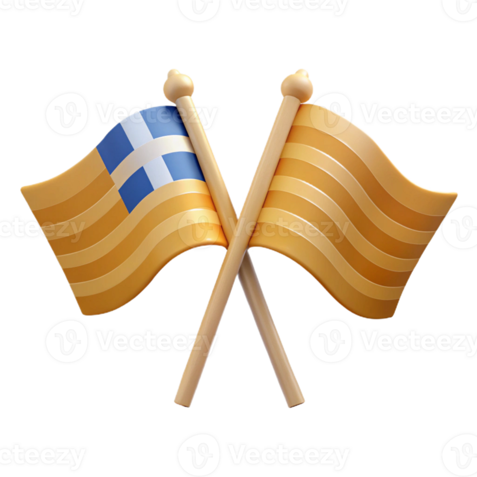 Crossed Flags Two Flags Waving in the Wind png