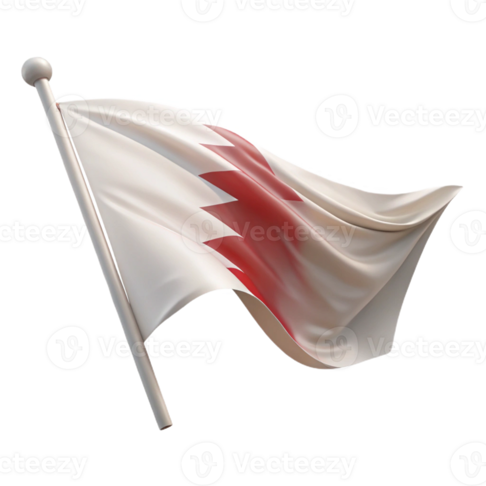 Waving Red and White Flag on a Pole png