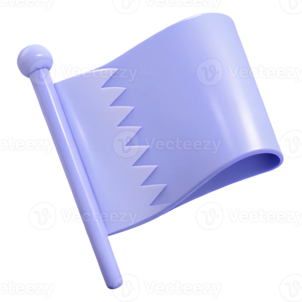 Purple Flag with Jagged Edge 3D Render png