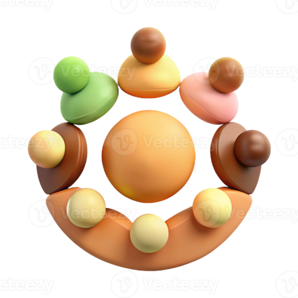 Abstract 3D Colorful Sphere and Circle Composition png
