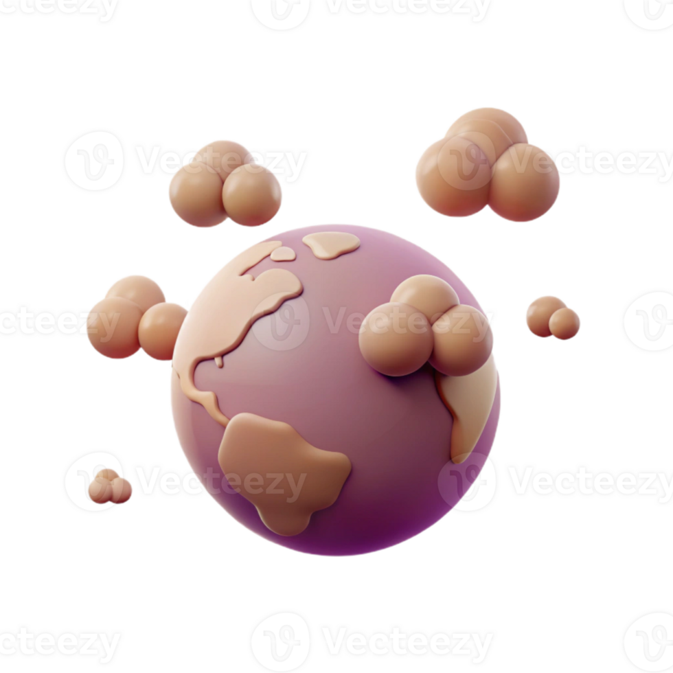 3D Rendered Earth Globe with Abstract Shapes png