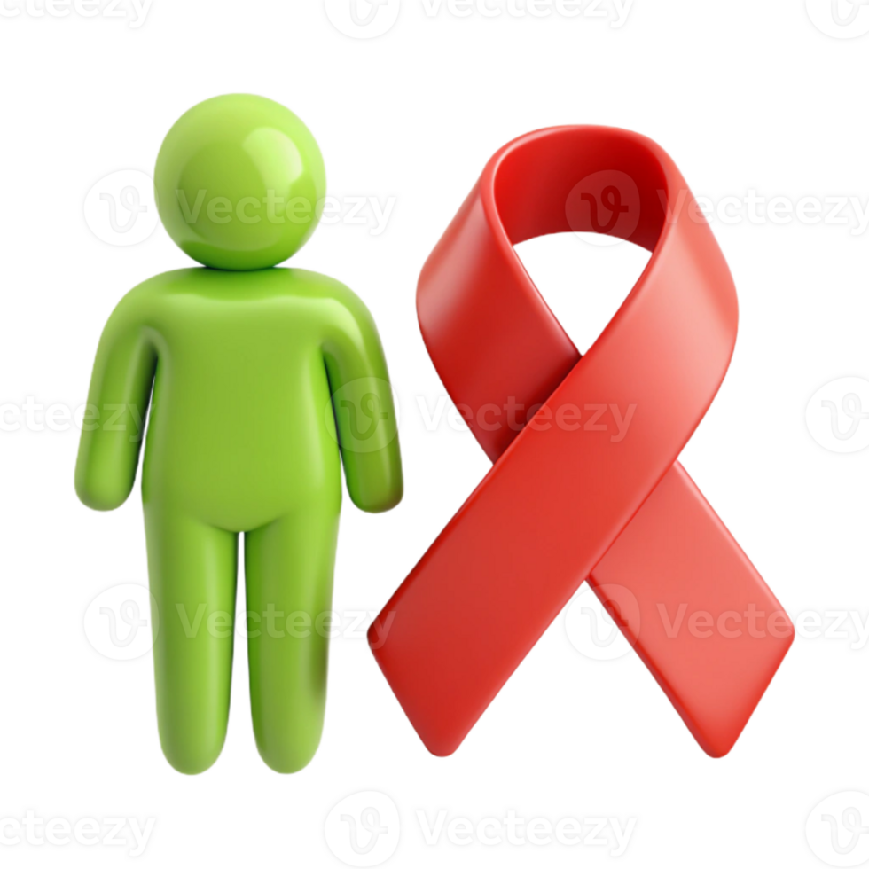 Awareness Ribbon and Person Illustration png