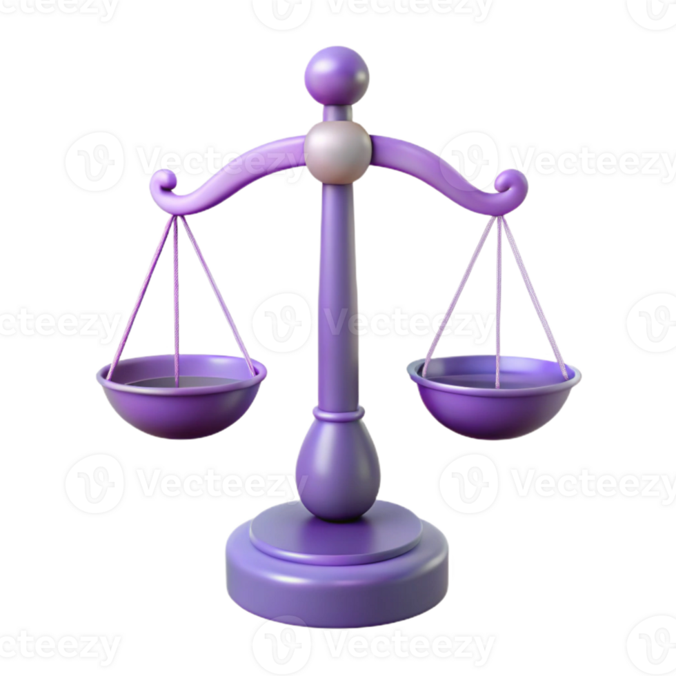 Purple 3D Scale of Justice Symbol png