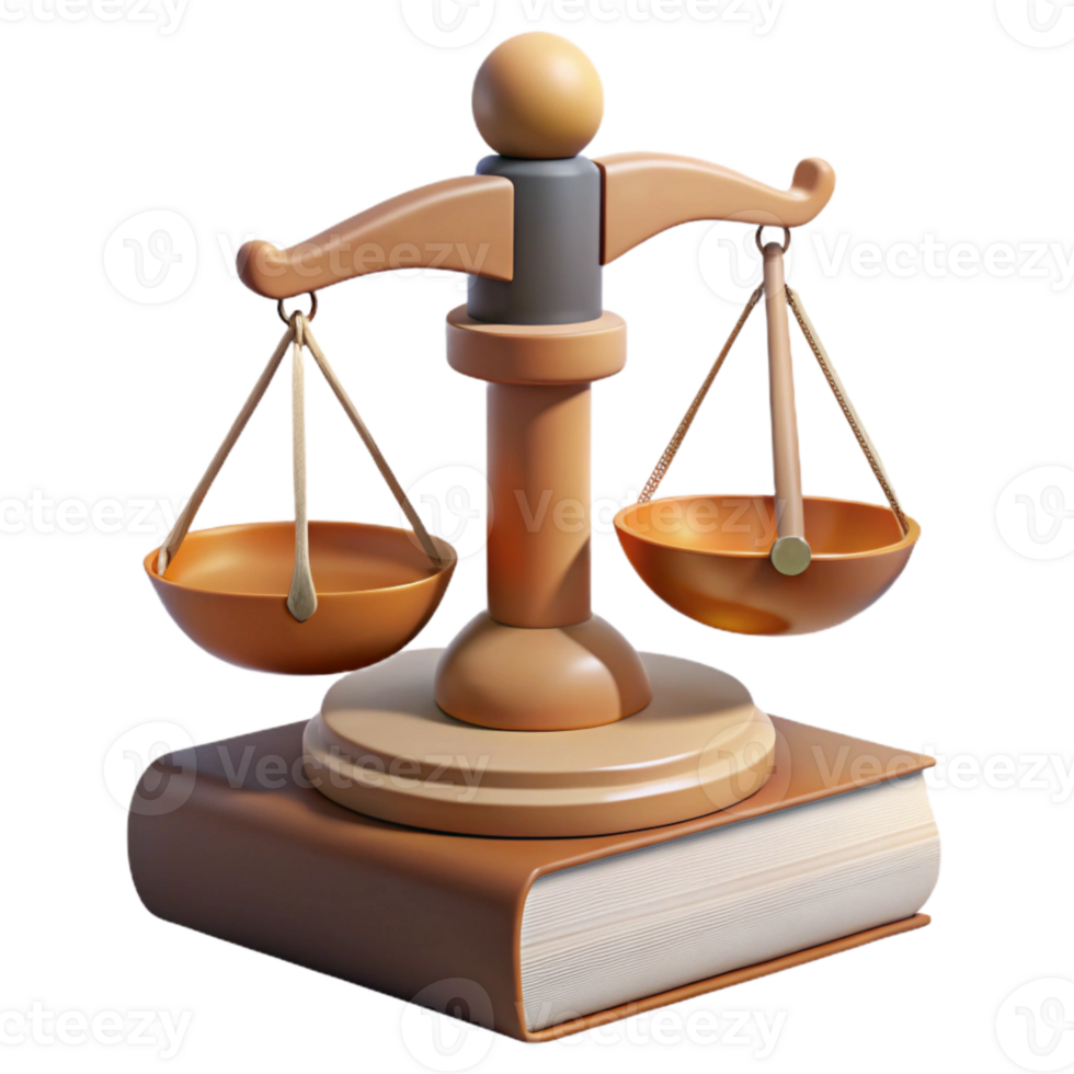 Scales of Justice on Book Symbol of Law and Order png