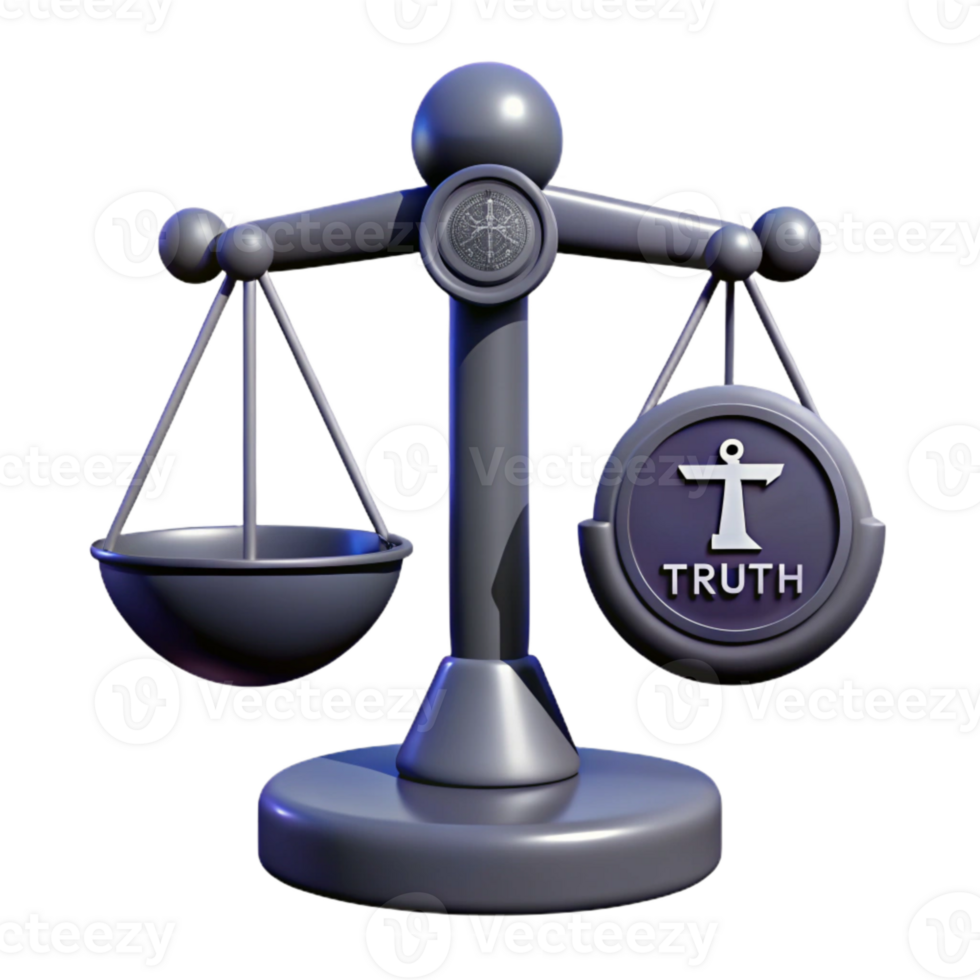 Scales of Justice Balancing Truth and Deception png