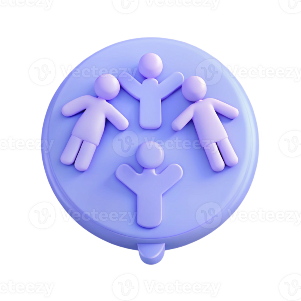 3D Render of a Group of People in a Circle png