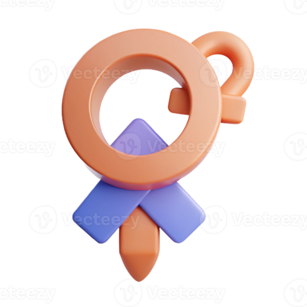 3D Gender Symbol with Purple Arrow png