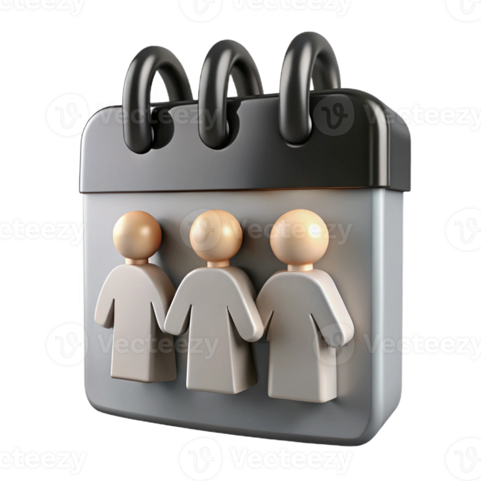 Calendar Icon with Three People png