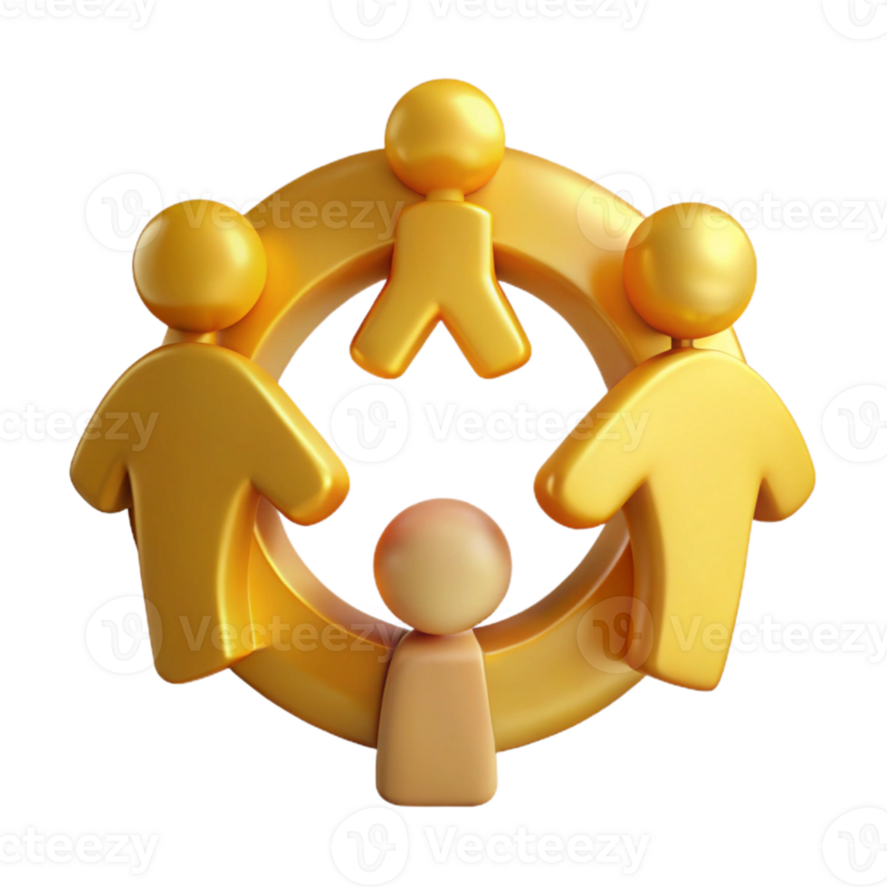 Golden Circle of People Unity, Collaboration, and Togetherness png